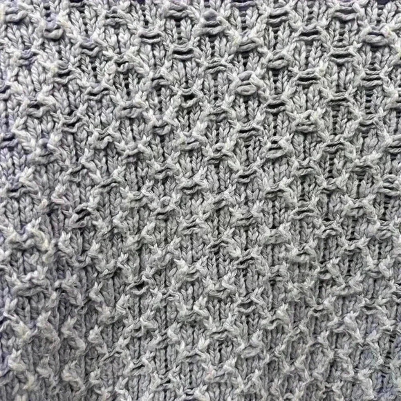 PILCRO High Low Cropped Crochet Waffle Knit Long Sleeve Sweater Women Small - Picture 3 of 6